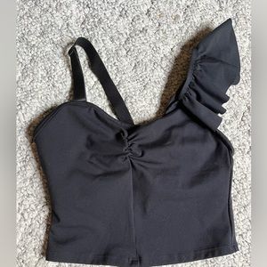 Fabletics Mellie Ruffle Top, Size Small, One shoulder